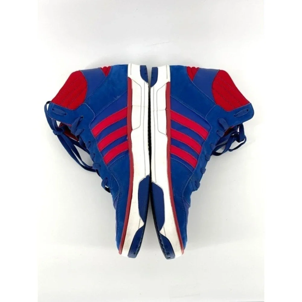 Adidas Post Player Top Vulc Mens 11.5 Basketball Sneakers Blue Red Retro Pistons
